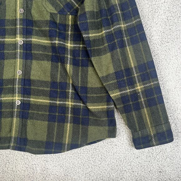 Freedom Foundry Shirt Mens XL Fleece Button Up Green Blue Plaid Flap Pockets - Picture 2 of 12